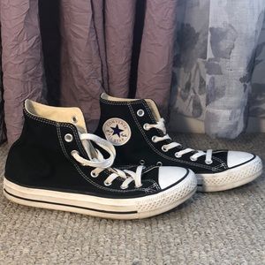Black High Top Converse Shoes Size 8